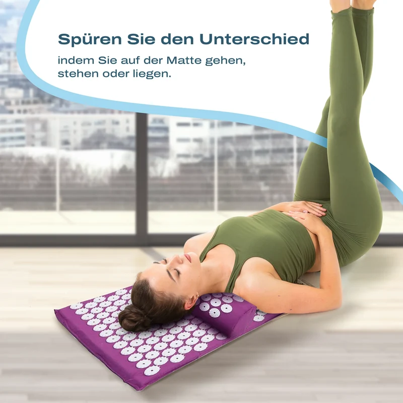 Akupressurmatte in Schwarz, waschbar