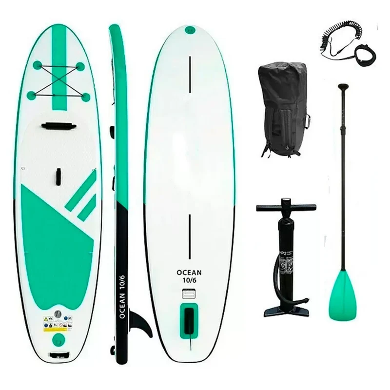 Deluxe Stand-Up Paddleboard, Breites Design, Rutschfest, Tragegriff, inkl. Paddel, bis 130kg