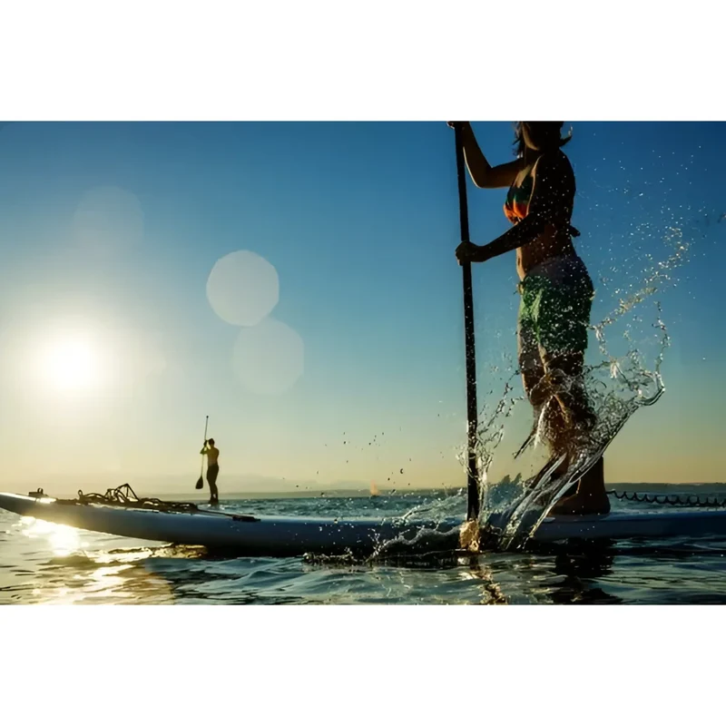 Deluxe Stand-Up Paddleboard, Breites Design, Rutschfest, Tragegriff, inkl. Paddel, bis 130kg