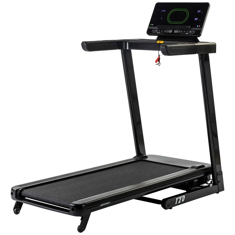 Laufband mit LED-Monitor (44 Programme, Bluetooth, Handy/Tablet Unterstützung) - 16 km/h, 12-Stufen Neigungswinkel, klappbar, Transportrollen
