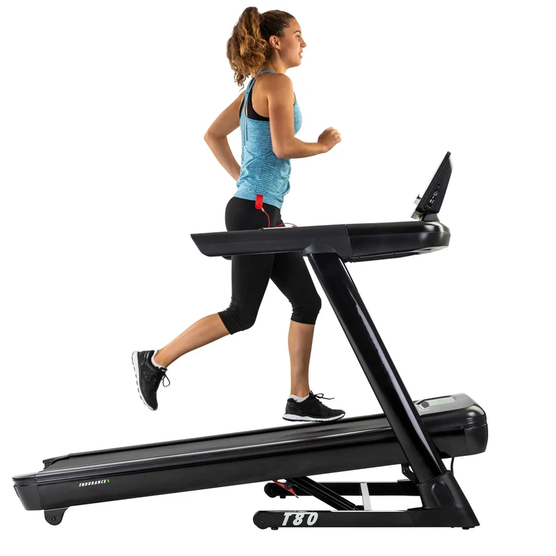 Laufband Deluxe mit 10 Zoll LED/LCD Monitor (47 Programme, Bluetooth, USB, Tablet) - 22 km/h, 15-Stufen Neigungswinkel, Reha Vorrichtung