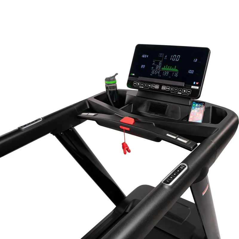 Laufband Deluxe mit 10 Zoll LED/LCD Monitor (47 Programme, Bluetooth, USB, Tablet) - 22 km/h, 15-Stufen Neigungswinkel, Reha Vorrichtung
