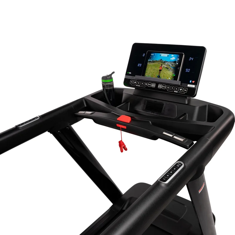 Laufband Deluxe mit 10 Zoll LED/LCD Monitor (47 Programme, Bluetooth, USB, Tablet) - 22 km/h, 15-Stufen Neigungswinkel, Reha Vorrichtung