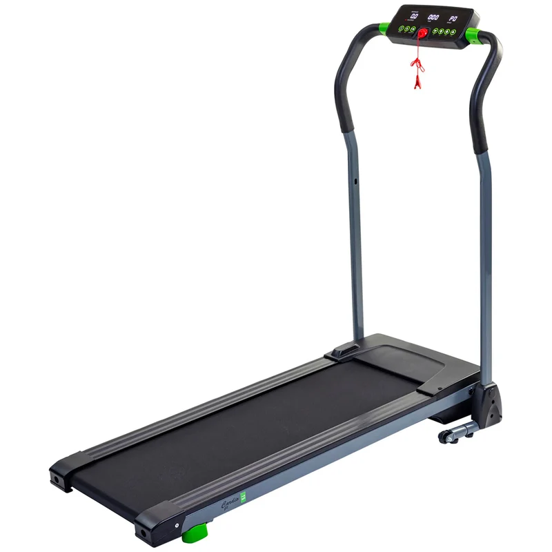 Laufband kompakt mit LED-Monitor (3 Bildanzeigen) + 16 Programmen - 1,5 PS Motor, klappbar, Transportrollen