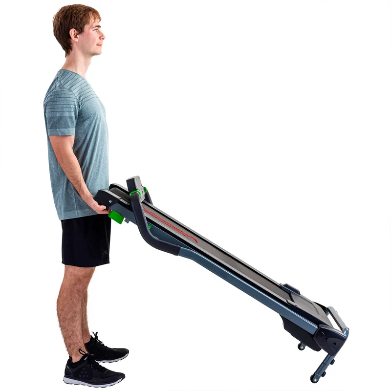 Laufband kompakt mit LED-Monitor (3 Bildanzeigen) + 16 Programmen - 1,5 PS Motor, klappbar, Transportrollen