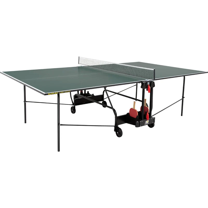 Indoor-Tischtennisplatte, Klappbar, mit Transportrollen und Bremssystem