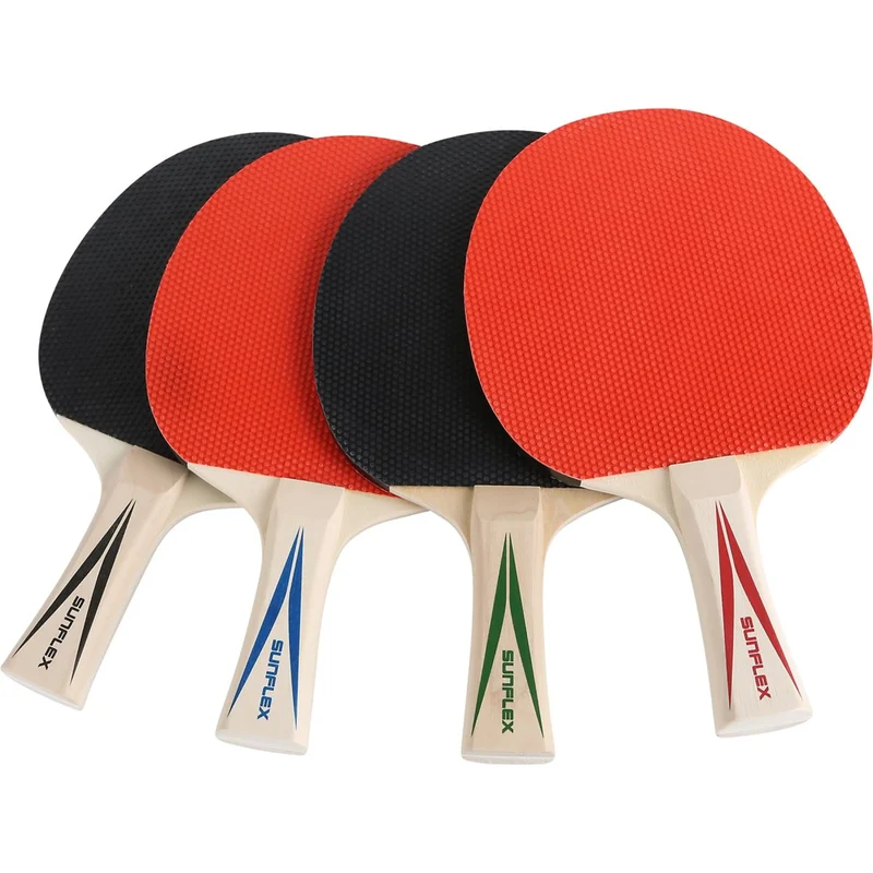 Tischtennisset, 4 Schläger, 10 Tischtennisbälle, Rundlauf