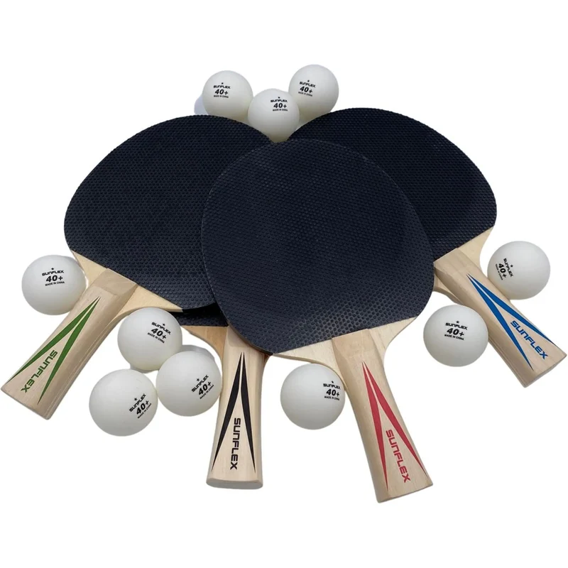 Tischtennisset, 4 Schläger, 10 Tischtennisbälle, Rundlauf