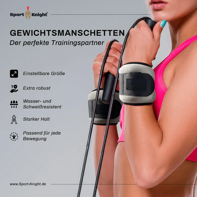 Gewichtsmanschetten, vielseitig einsetzbar, sichere Fixierung, Handgelenk- und Knöchelgewichte