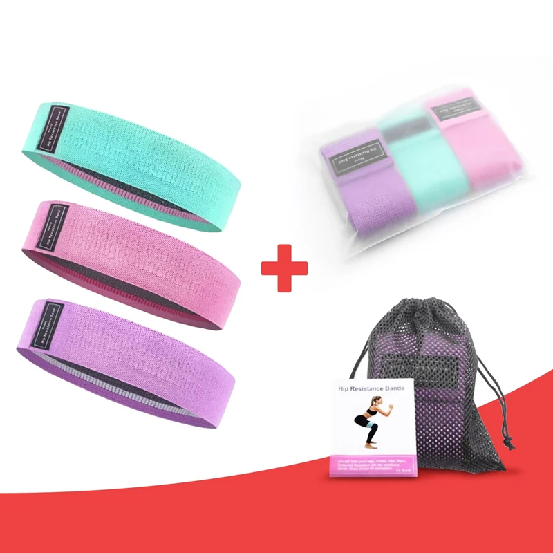 Resistance Bänder Set (Farbig), 3er Set, inklusive Netztasche, bis zu 68 Kg Widerstand, hochbeständig und elastisch