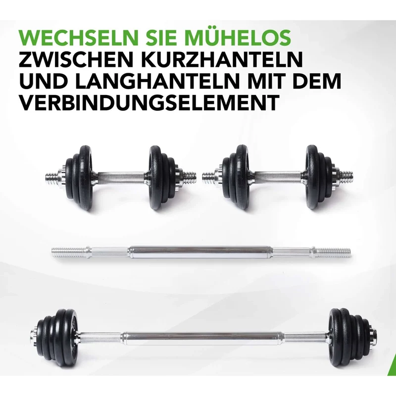 Langhantelset 3-in-1, 20 kg, multifunktional einsetzbar