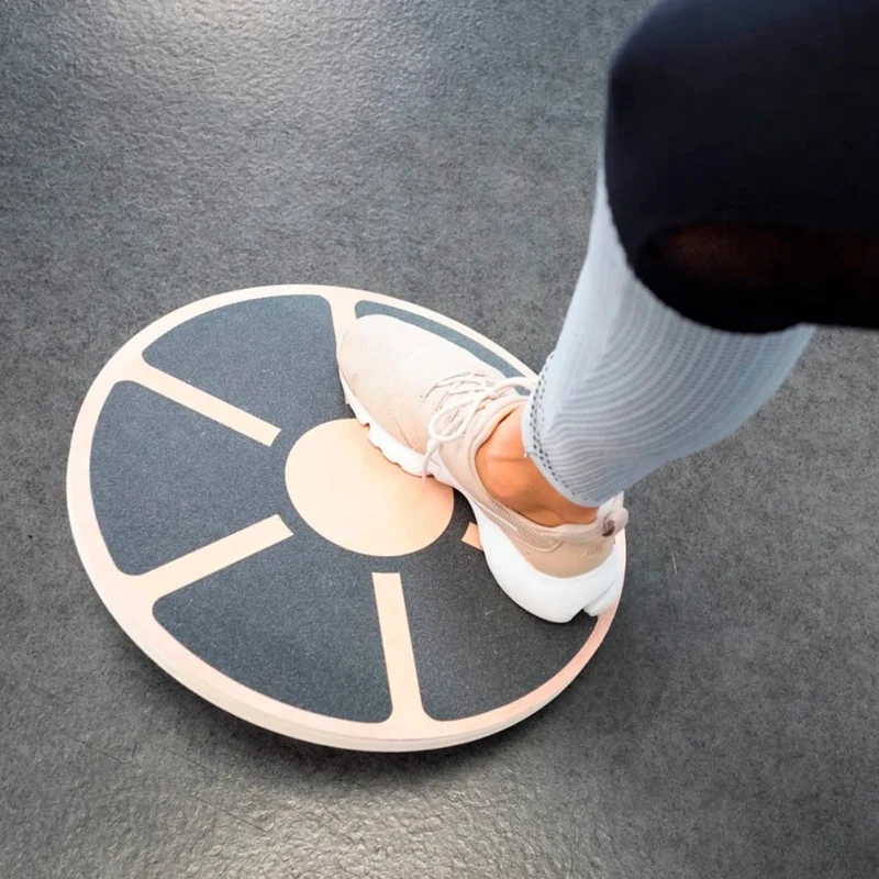 Balance Board, 38 cm Durchmesser, robustes Holz mit Anti-Rutsch-Profil