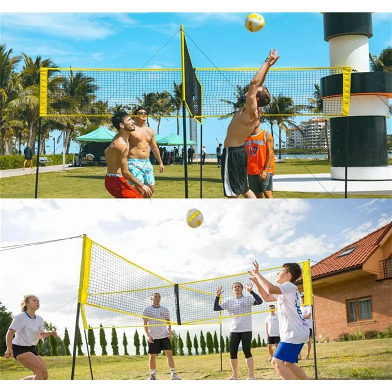 Volleyballnetz (mobiles Volleyball-Spielfeld) - höhenverstellbar mit Tasche, Aufbauanleitung und Spielregeln