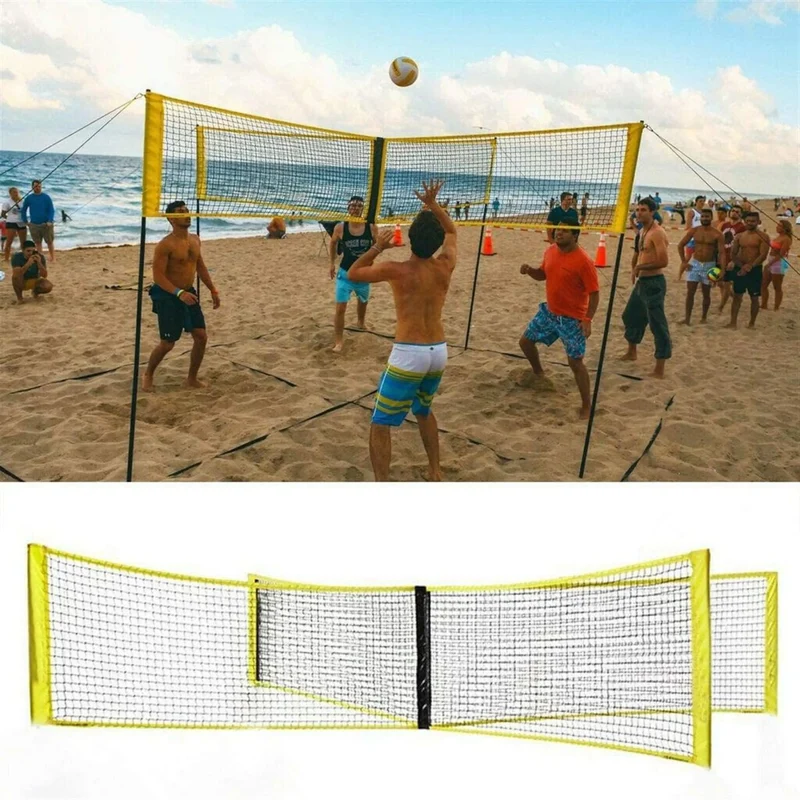 Volleyballnetz (mobiles Volleyball-Spielfeld) - höhenverstellbar mit Tasche, Aufbauanleitung und Spielregeln