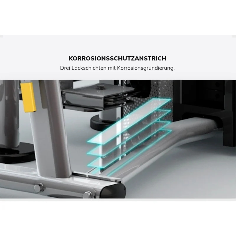 Profi Sitzdrückbank mit 3 Hantelablagen, ergonomische Sitzbank, Bewegungsfreiheit, optimierter Komfort und Sicherheit