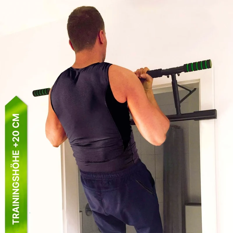 Klimmzugstange - Türrahmen bis 92cm, rutschfeste Griffe, optimierte Höhe (+20 cm), multifunktional