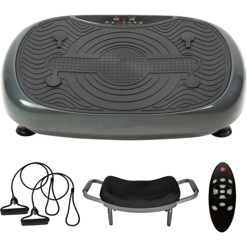 Fitness Vibrationsplatte Muskelaufbau und Fettverbrennung, schwarz-grau, ganz ohne aktive Bewegung, bis 150 kg