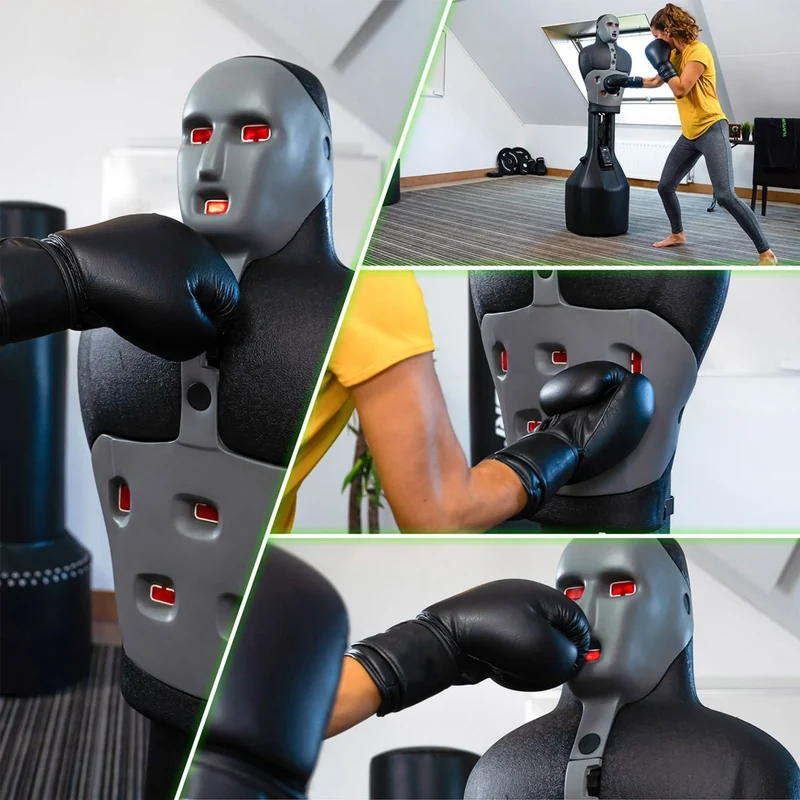 Box-Dummy Reaktionstrainer DELUXE - Torsotraining mit interaktiver Boxgegner, höhenverstellbar