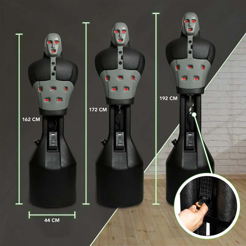 Box-Dummy Reaktionstrainer DELUXE - Torsotraining mit interaktiver Boxgegner, höhenverstellbar