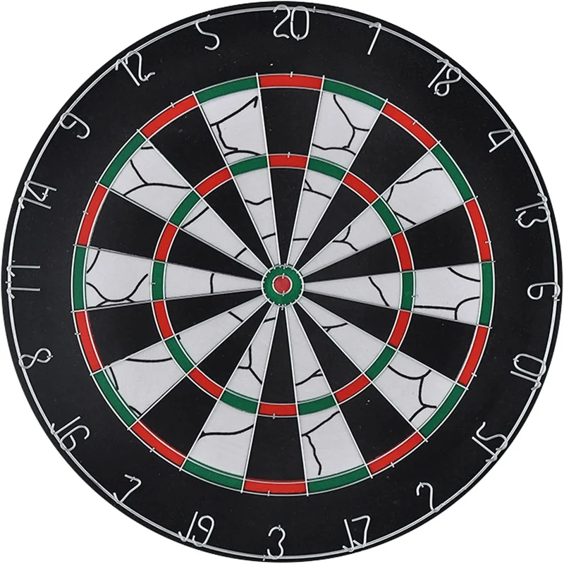 Dartscheibe Deluxe, mit 6 Dartpfeilen, beidseitig beflockt, dünne Drähte, Ring Zielscheibe