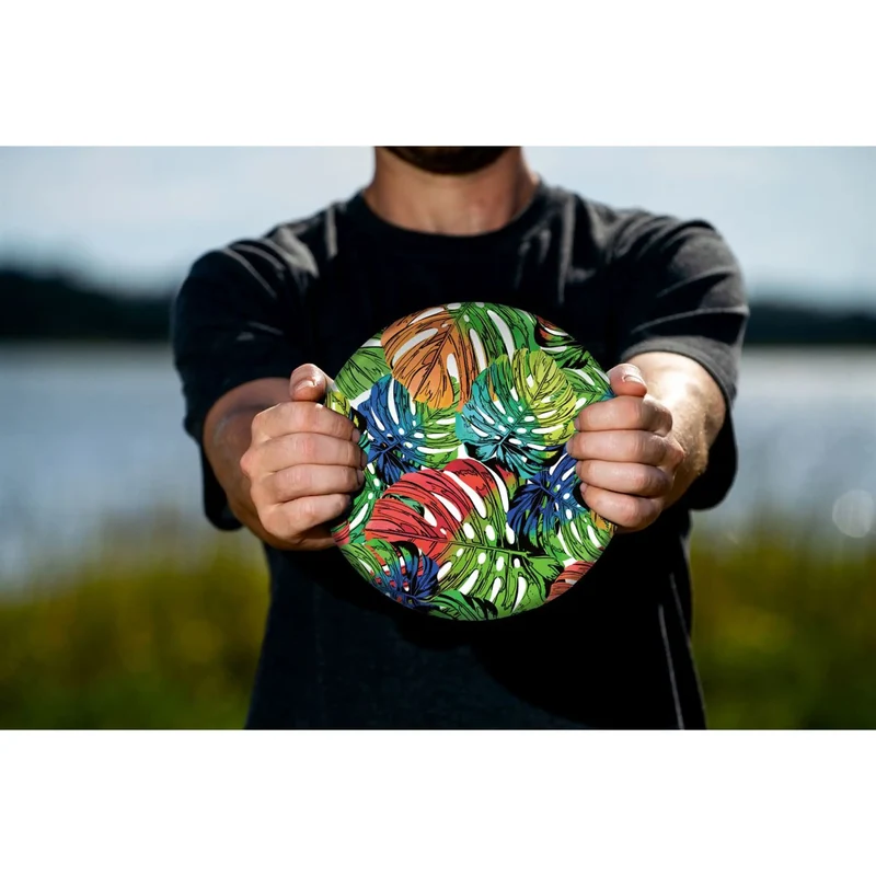 Frisbee, über 60 Meter Reichweite, faltbar, weiches und elastisches Silikon, schöne Farben und Motive