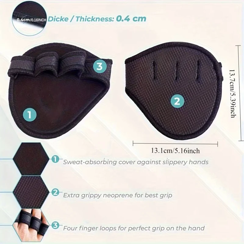 Power Grips Pro, Grip Pad, 1 Paar Handgriffe mit Fingerschlaufen, ohne Abrutschgefahr