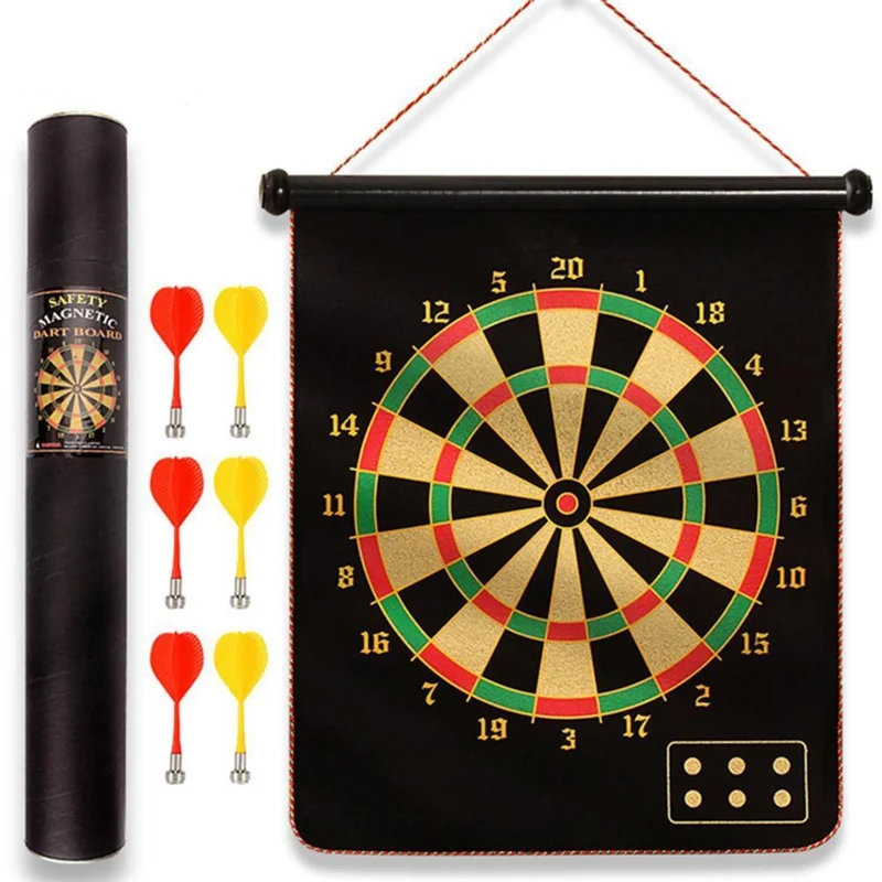 Dartscheiben-Set, Aufrollfunktion - Magnetisch, inklusive 6 Magnetpfeile