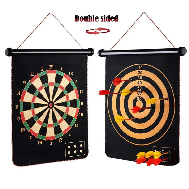 Dartscheiben-Set, Aufrollfunktion - Magnetisch, inklusive 6 Magnetpfeile