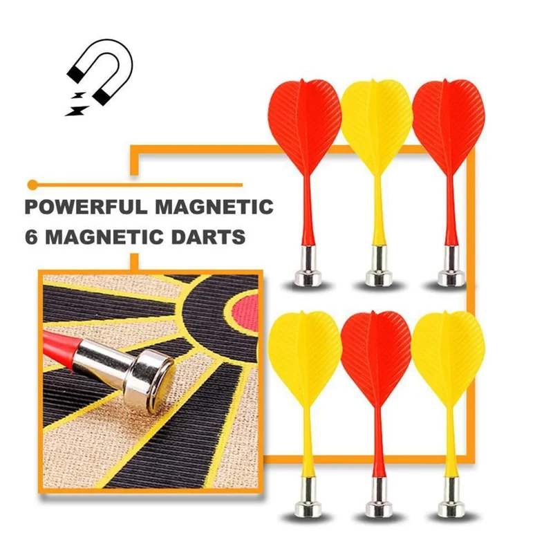 Dartscheiben-Set, Aufrollfunktion - Magnetisch, inklusive 6 Magnetpfeile