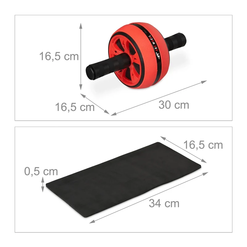 Bauchtrainer Roller, ergonomische Griffe, ABS rutschfest
