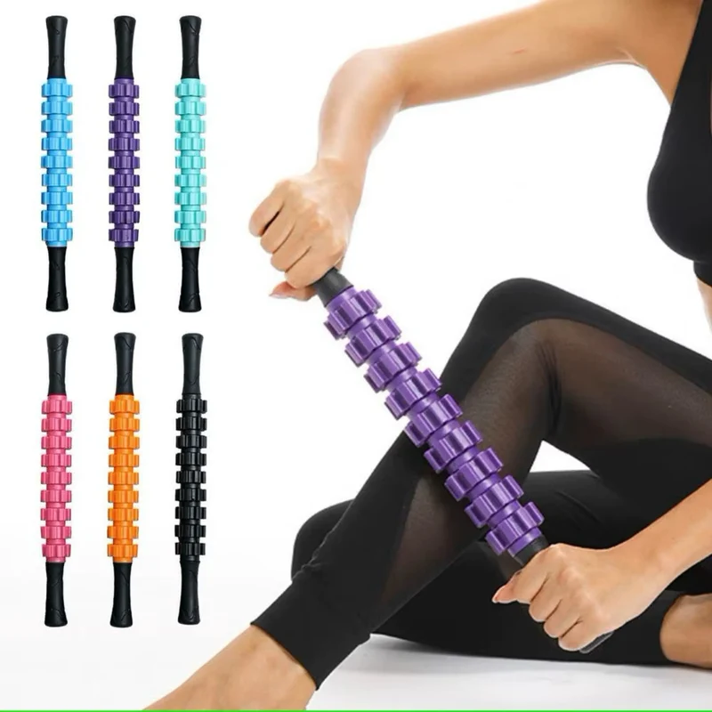 Faszienstick, Stimulation durch geriffeltes Muster, komfortable Muskelerholung, ergonomische Gummigriffe