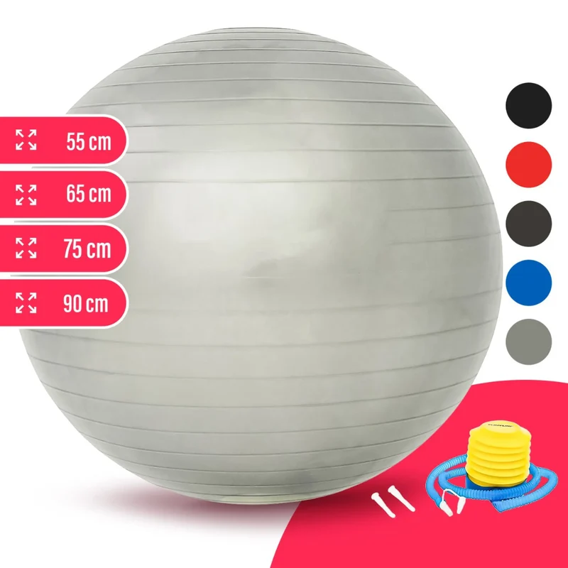 Gymnastik-Ball, besonders strapazierfähig und reißfest, inklusive Fußpumpe