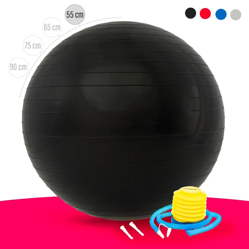 Gymnastik-Ball, besonders strapazierfähig und reißfest, inklusive Fußpumpe
