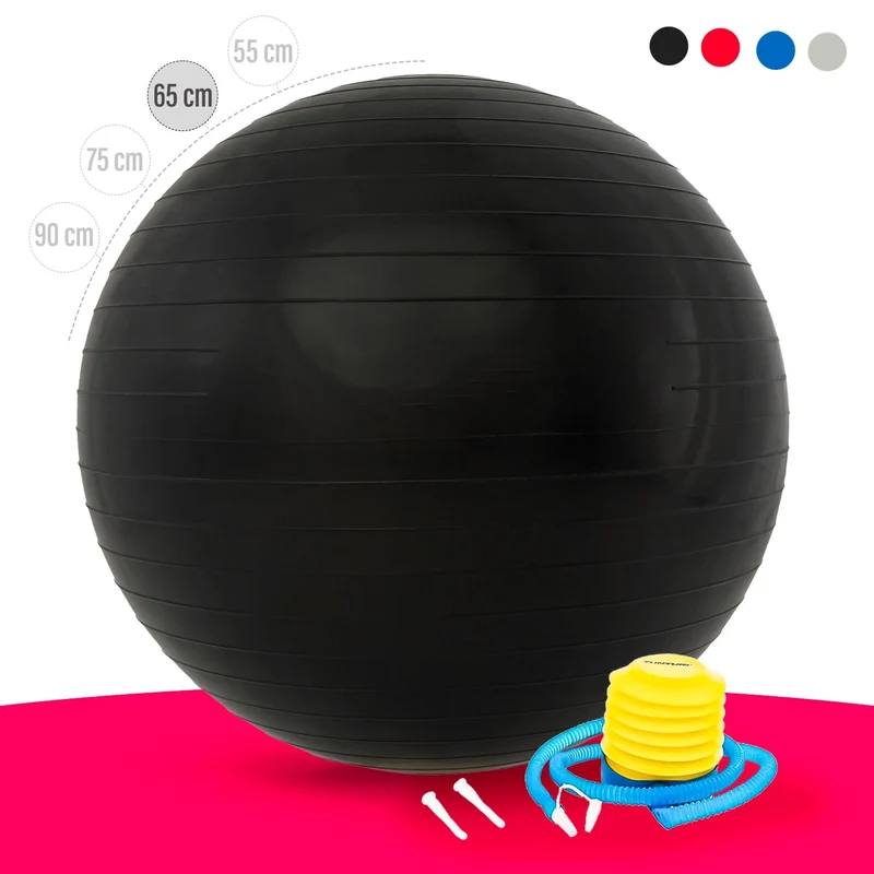 Gymnastik-Ball, besonders strapazierfähig und reißfest, inklusive Fußpumpe