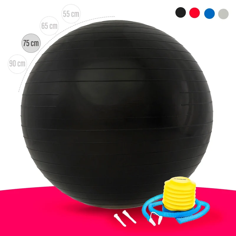 Gymnastik-Ball, besonders strapazierfähig und reißfest, inklusive Fußpumpe