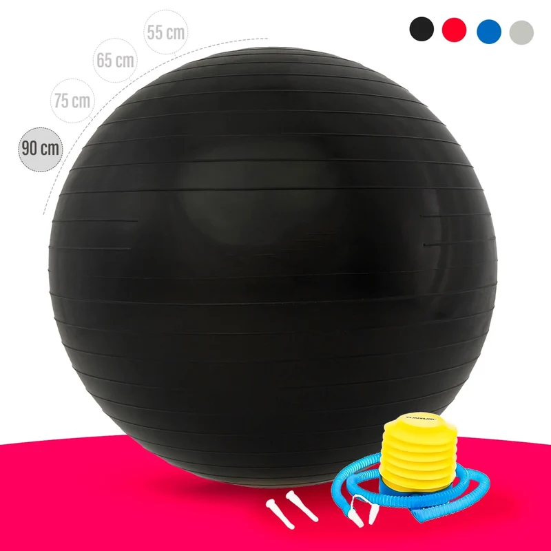 Gymnastik-Ball, besonders strapazierfähig und reißfest, inklusive Fußpumpe