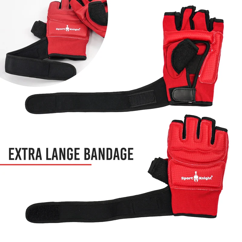 Boxhandschuhe MMA, optimale Bewegungsfreiheit, gepolstert, lange Bandage und verstellbarer Klettverschluss