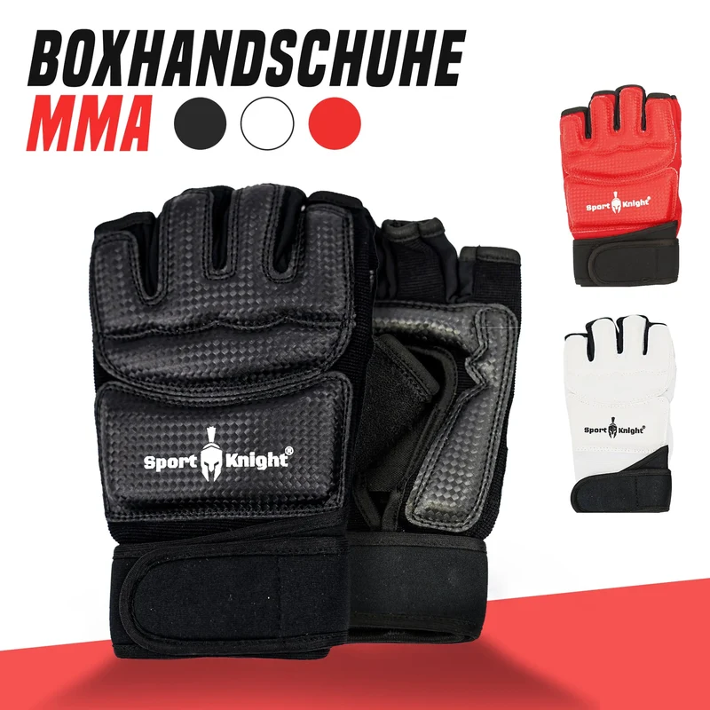 Boxhandschuhe MMA, optimale Bewegungsfreiheit, gepolstert, lange Bandage und verstellbarer Klettverschluss