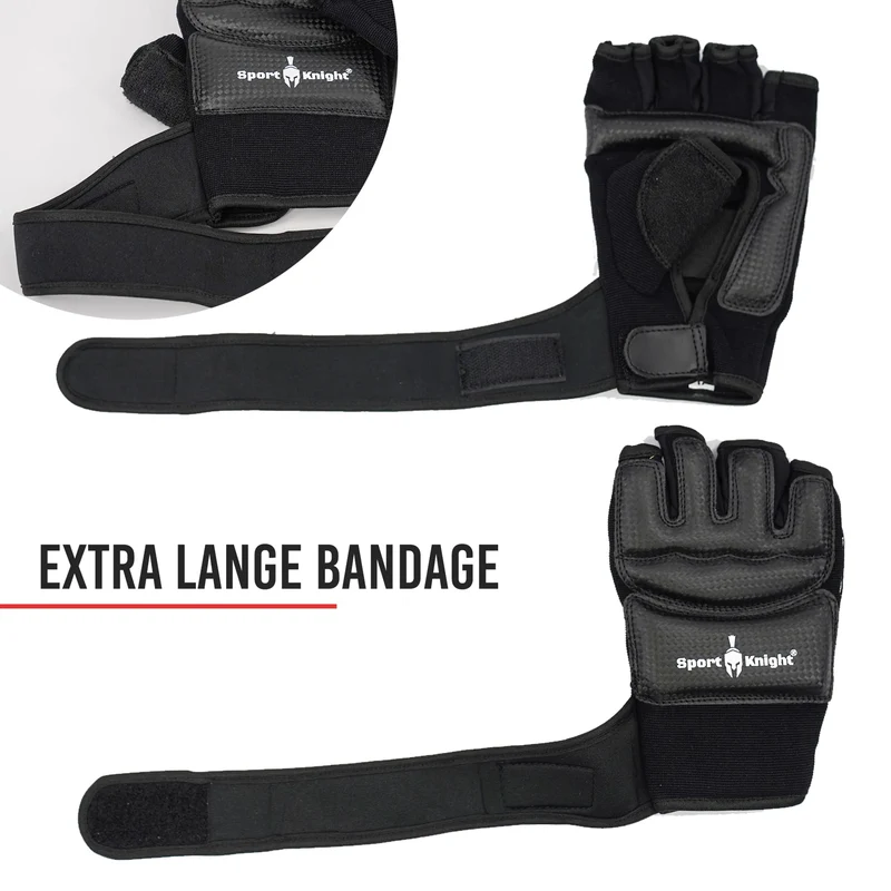 Boxhandschuhe MMA, optimale Bewegungsfreiheit, gepolstert, lange Bandage und verstellbarer Klettverschluss