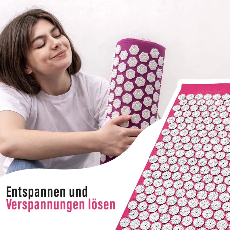 Akupressurmatte, mit Kissen und Tragetasche, waschbar