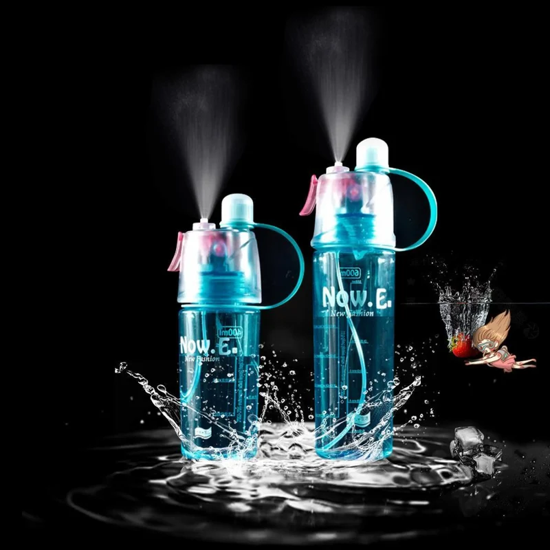 Wasserflasche/shaker 600ml (sprüheffekt), mit Skalierung, mit extra dichtem Verschluss