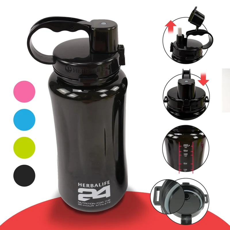 Wasserflasche/Shaker Big-Size 1000/2000ml, mit Skalierung, verstärkter Dichtungsring