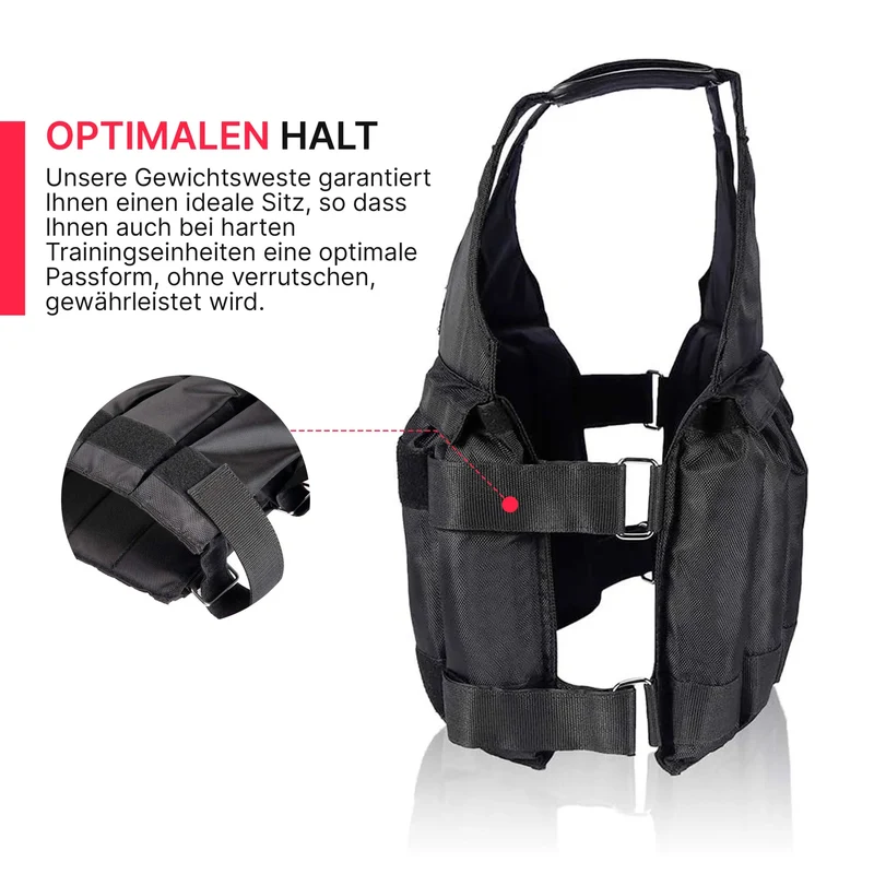 Gewichtsweste 1-50 Kg, Gewichtsbeutel individuell änderbar, hochwertiges Nylon, reißfest und wasserabweisend,