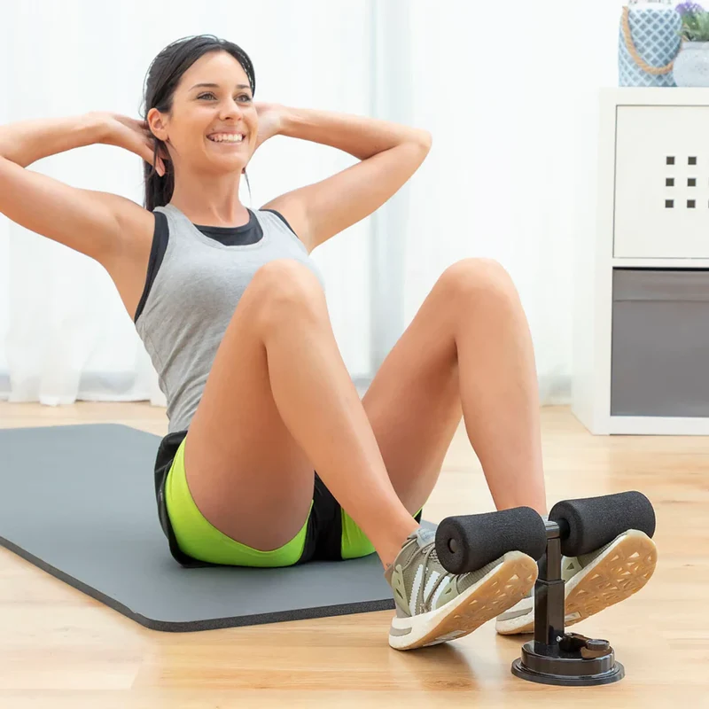 Fitness Sit-Up Bar, 3-stufige verstellbare Höhe, doppelter Saugnapf, flexibel einsetzbar
