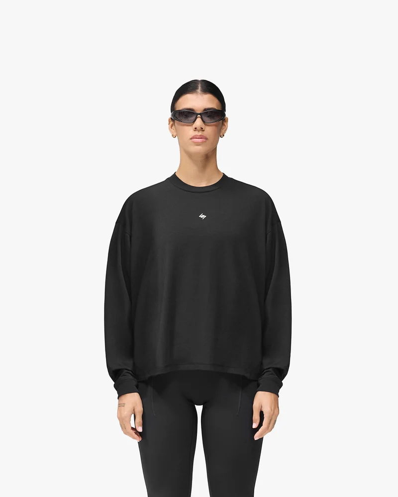 247 DNA Oversized Long Sleeve T-Shirt - Jet Black