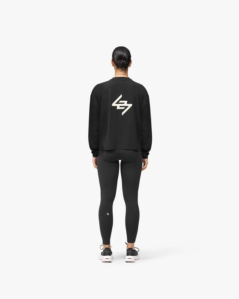 247 DNA Oversized Long Sleeve T-Shirt - Jet Black
