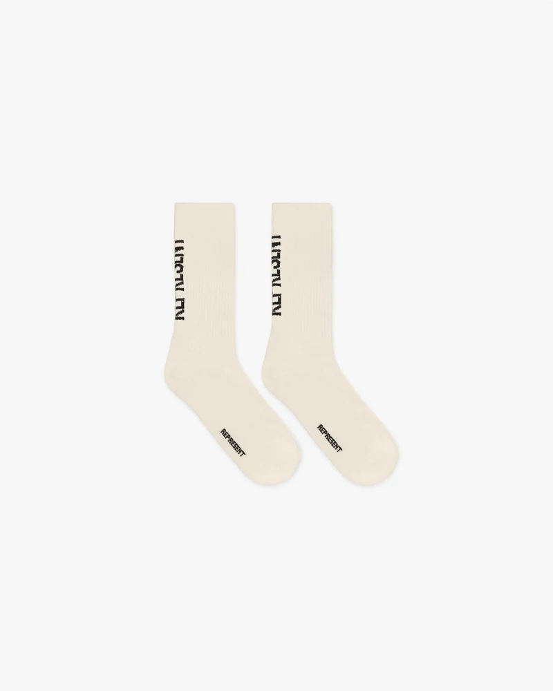 Represent Logo Socks - Antique White