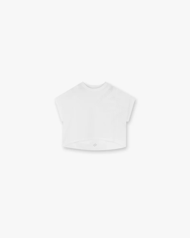247 Perforated Cropped Training T-Shirt - White