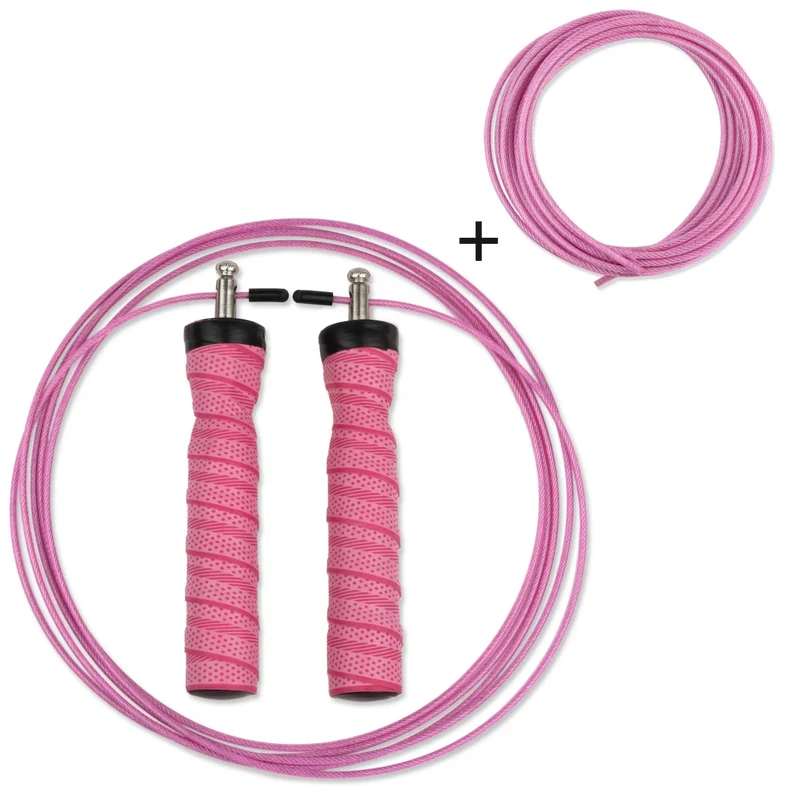 Springseil Speed Rope, inklusive Tragetasche und Ersatzseil, Länge 300cm, verstellbare Seillänge, Gummigriffüberzug