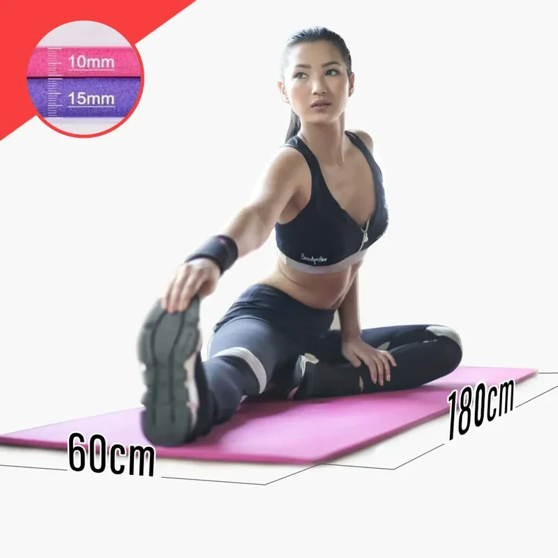 Gymnastikmatte, Yoga-Matte Extra Dick 10mm / 15mm, besonders gelenkschonend, rutschfest und strapazierfähig